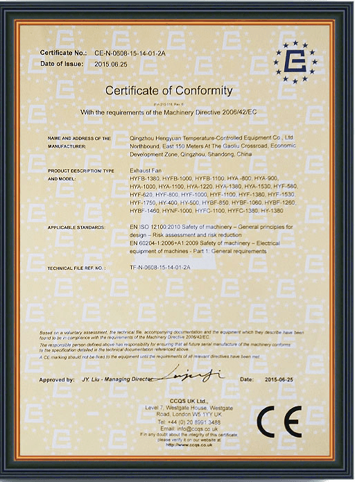 Certificates of Conformity